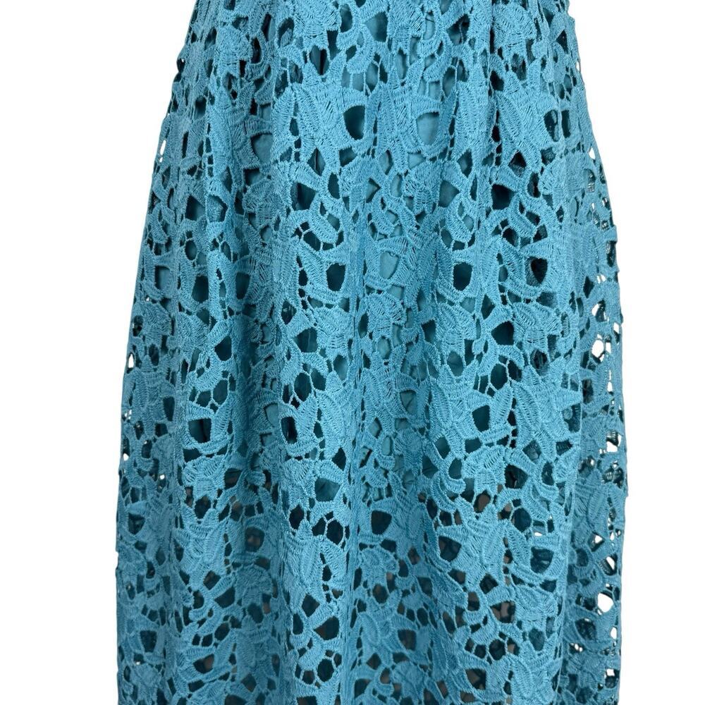 ASTR Dress Women Extra Small Teal Lace Midi Romantic Feminine Floral Fairy - Picture 5 of 15